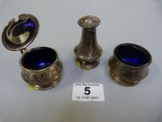 Three piece silver condoment set