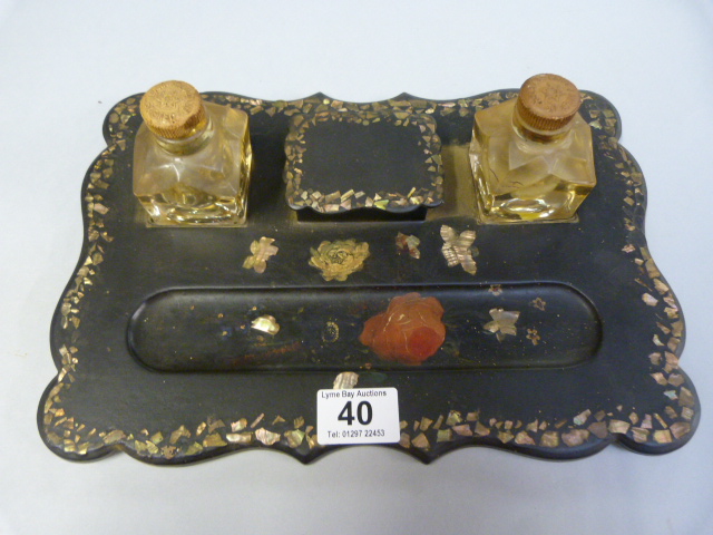 PaperMache inkstand