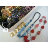 A quantity of costume jewellery etc