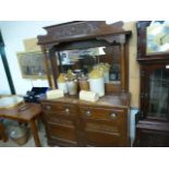 Oak mirrored sideboard