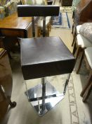 Brown leather and chrome bar stool