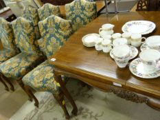 Queen Anne style table and six chairs
