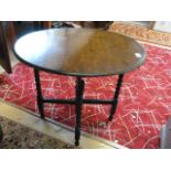 Oak folding oval table