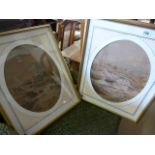 A Pair of Oval Water Colours of River Scenes signe