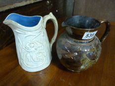 Royal Doulton jug decorated with leaves and one ot