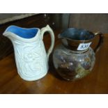 Royal Doulton jug decorated with leaves and one ot