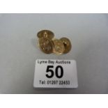 Pair of 9 ct gold cufflinks- weight 5.3g