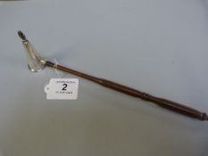 Hallmarked silver candle snuffer with turned handl