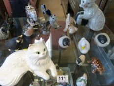 Quantity of animal figures inc Robins and Cats