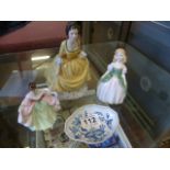 Three Royal Doulton Ladies and Miessen dish