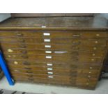 A Stained Pine plan chest of ten drawers