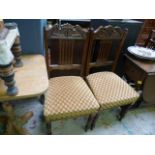 Pair of carved Edwardian dining chairs