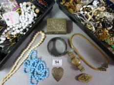 A quantity of costume jewellery (two trays)