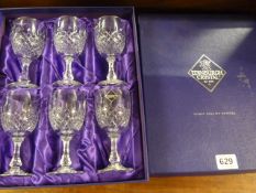 Set of Edinburgh crystal wine glasses in box