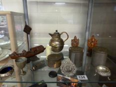 Small quantity of items including oriental carving