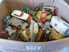 A large quantity of Dinky and Corgi unboxed toy ca