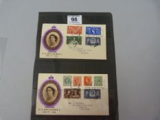 2 unusual first day covers of the Coronation of Qu