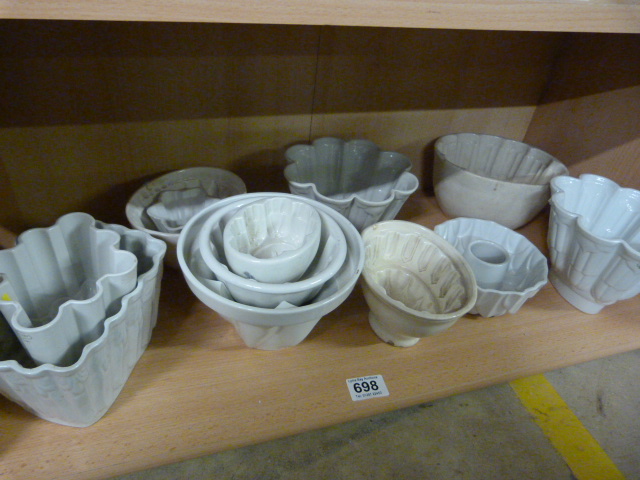 A quantity of jelly moulds