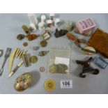 A Bag of misc items inc cigarette case, playing ca