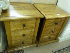 Two rustic modern bedside cabinets