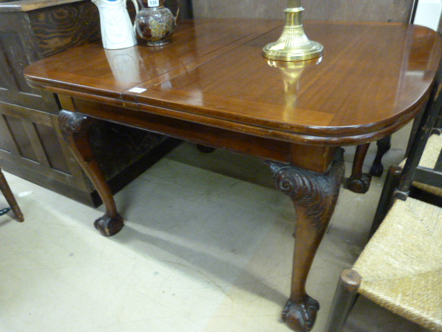 A Mahogany drawer leaf table on claw and ball feet - Image 2 of 2