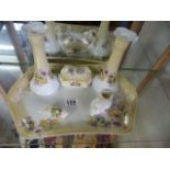 Part dressing table set and two pieces of crested