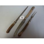 Silver topped carving set