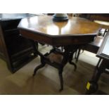 Octagonal centre table with fretted shelf under