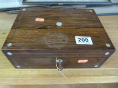 Victorian rosewood jewellery box
