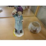 Royal Worcester figure 'February' and blush ivory