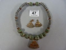 African necklace and earrings