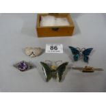 Small box containing Silver Mizpah brooch, another