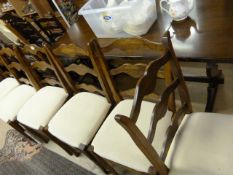 A set of 6 oak upholstered dining chairs
