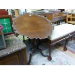 Mahogany tip up table with pie crust top