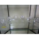 Se of six cut glass brandy glasses