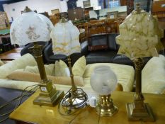 4 decorative brass lamps