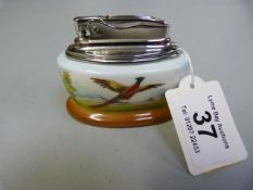 Minton table lighter, hand painted with a flying p