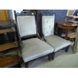 Pair of Edwardian salon chairs