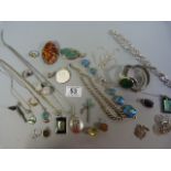 A quantity of various silver jewellery including a