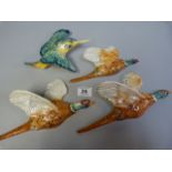 Set of three Beswick flying pheasants and a single