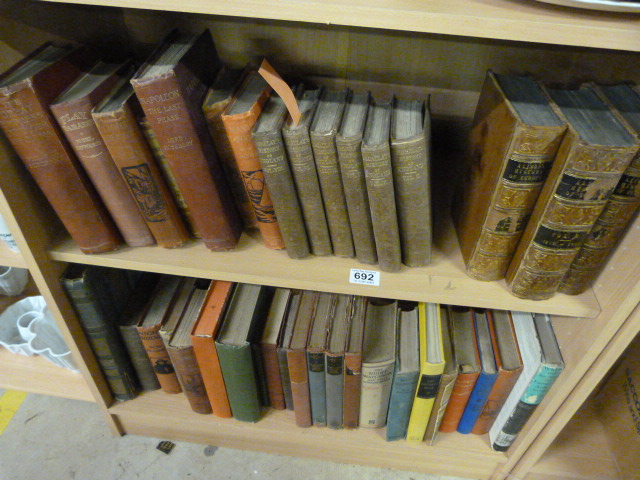 Collection of various books on two shelves