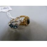 22ct ring and a ring marked 930 set with diamonds