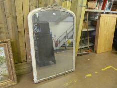 A painted overmantle mirror