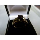 Brazilian Garnet and Diamond ring