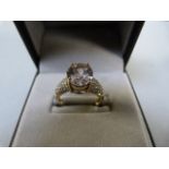 4 Ct Morganite ring set in 9ct gold