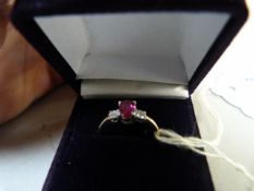 9ct Ruby and Diamond Ring