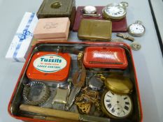 A collection of various watch parts, autograph book etc.