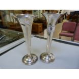Pair of silver trumpet vases Chester 1910