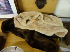 Fur stole ( from Harrods) and a fake fur coat