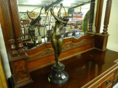 Large Art Deco style bronze figure 'Hoops'